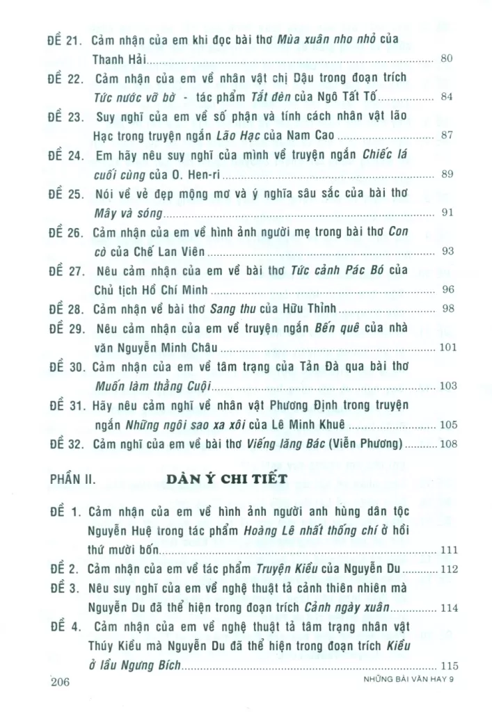 NHỮNG BÀI VĂN HAY LỚP 9 (Biên soạn theo chương trình GDPT mới)
